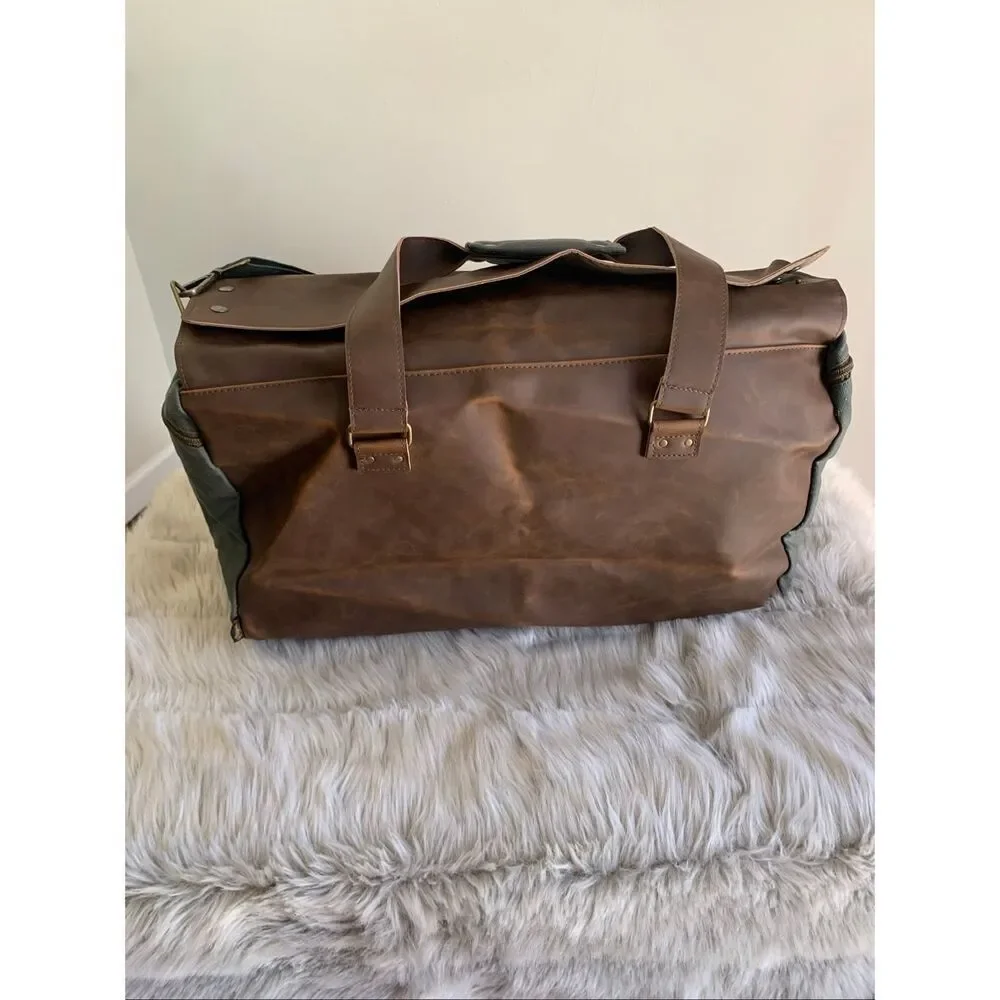NWT Finley Mill Collection Origaudio Danville Weekender Duffel Bag Faux Leather